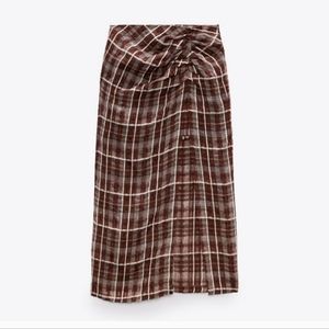 Zara checkered midi skirt